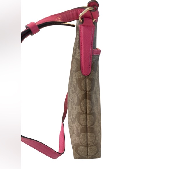 Coach Large Signature Monogram File Crossbody Bag EUC - Picture 4 of 8